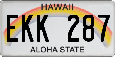 HI license plate EKK287