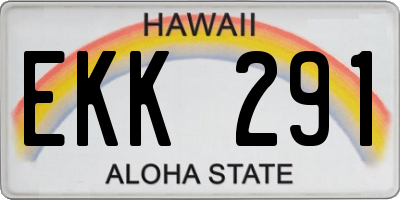 HI license plate EKK291