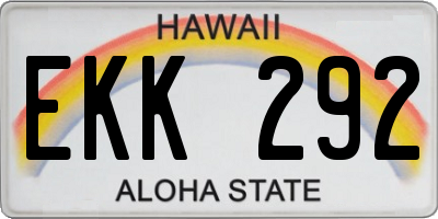 HI license plate EKK292