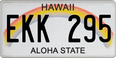 HI license plate EKK295
