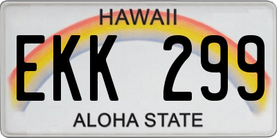 HI license plate EKK299