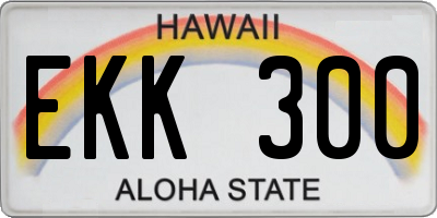 HI license plate EKK300