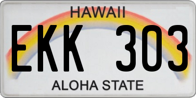 HI license plate EKK303