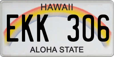 HI license plate EKK306