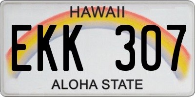 HI license plate EKK307