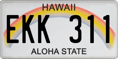 HI license plate EKK311