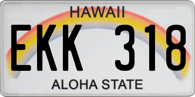HI license plate EKK318