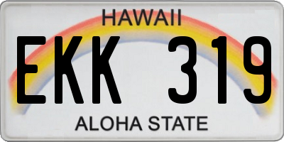 HI license plate EKK319