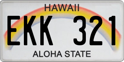 HI license plate EKK321