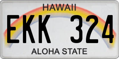 HI license plate EKK324