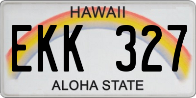 HI license plate EKK327