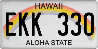 HI license plate EKK330