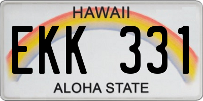 HI license plate EKK331