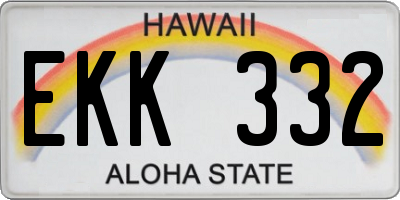 HI license plate EKK332