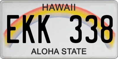HI license plate EKK338