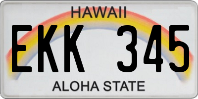 HI license plate EKK345