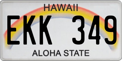 HI license plate EKK349