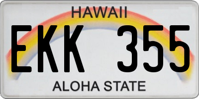 HI license plate EKK355