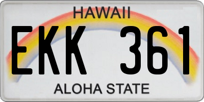 HI license plate EKK361