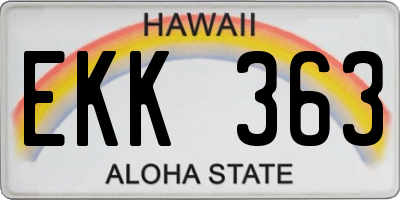 HI license plate EKK363