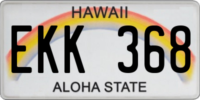 HI license plate EKK368