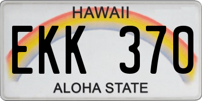 HI license plate EKK370