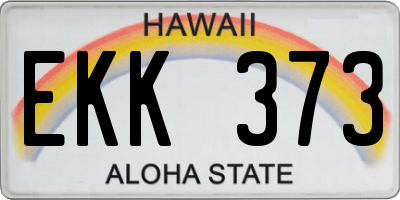 HI license plate EKK373