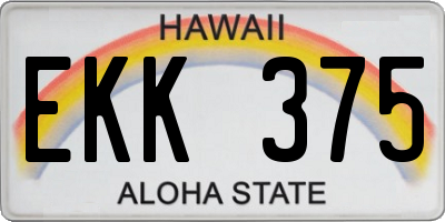 HI license plate EKK375