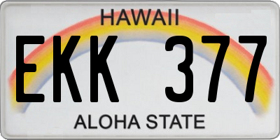 HI license plate EKK377