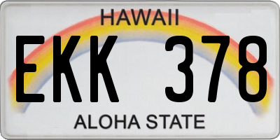 HI license plate EKK378
