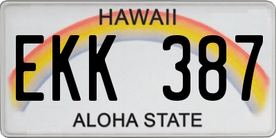 HI license plate EKK387