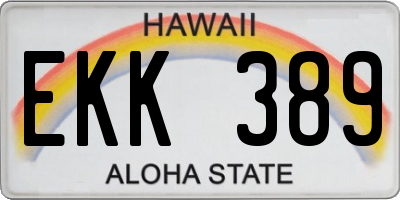HI license plate EKK389