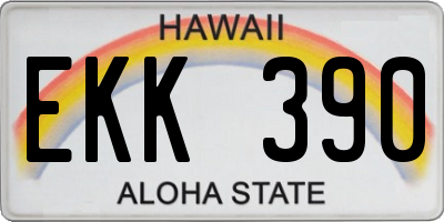 HI license plate EKK390