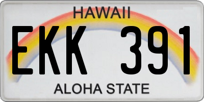 HI license plate EKK391