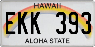 HI license plate EKK393