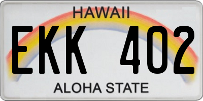 HI license plate EKK402