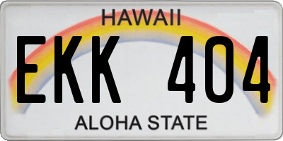 HI license plate EKK404