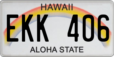 HI license plate EKK406