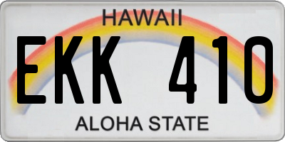 HI license plate EKK410