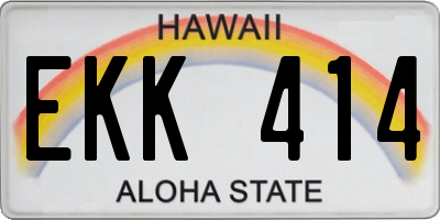 HI license plate EKK414