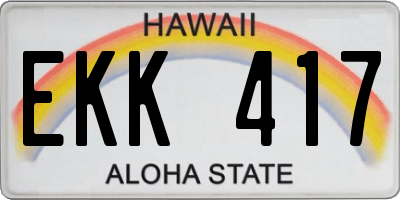 HI license plate EKK417