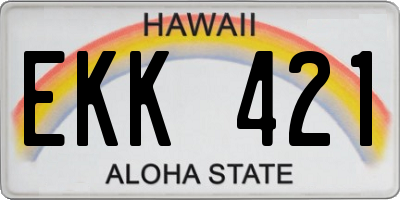 HI license plate EKK421