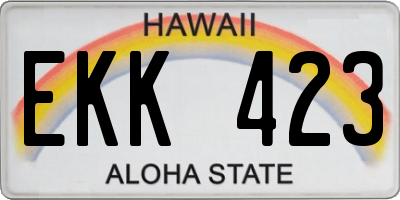 HI license plate EKK423