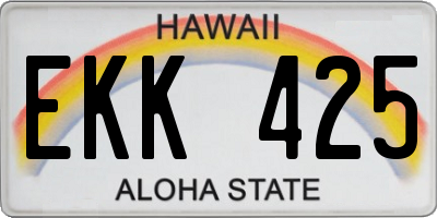 HI license plate EKK425