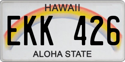 HI license plate EKK426