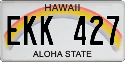 HI license plate EKK427