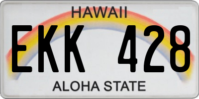 HI license plate EKK428