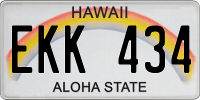 HI license plate EKK434