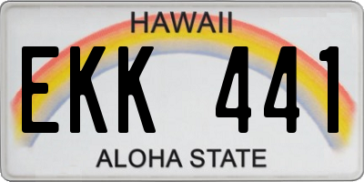 HI license plate EKK441