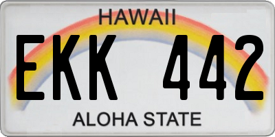 HI license plate EKK442